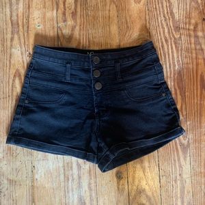 Black high wasted jean shorts
